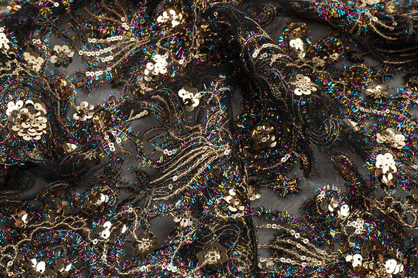 Mesh Embroidered Sequins Ishani Black Mesh Embroidered Sequins Ishani Black