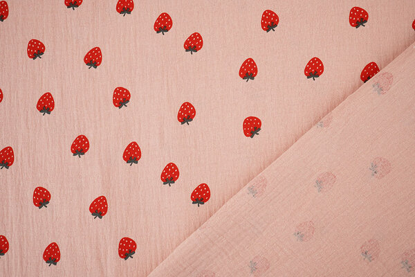 Double Gauze Strawberry Old Pink