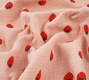Mussola Aardbei Rosa Antico Mussola Aardbei Rosa Antico