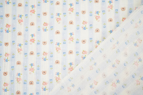 Double Gauze Little Teddy Stripes Double Gauze Little Teddy Stripes