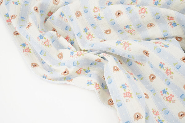 Baumwoll Musselin Little Teddy Stripes Baumwoll Musselin Little Teddy Stripes