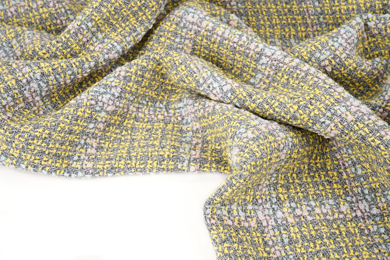 Woven Woolen Fabric Check Sorella Yellow