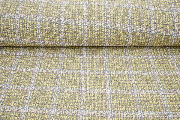 Woven Woolen Fabric Check Sorella Yellow