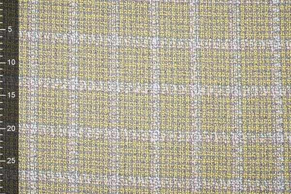 Tessuto Tessuto di Lana Quadri Sorella Giallo Tessuto Tessuto di Lana Quadri Sorella Giallo