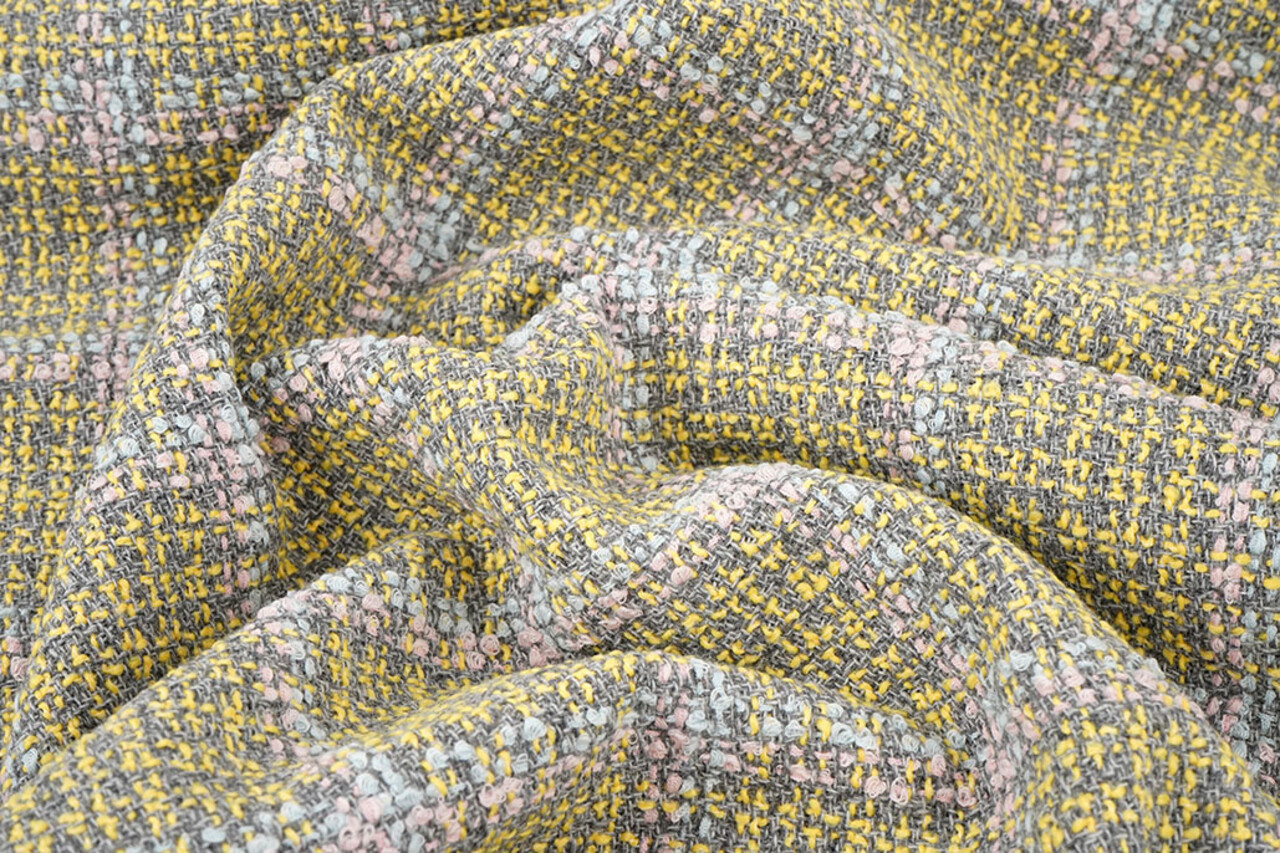 Woven Woolen Fabric Check Sorella Yellow