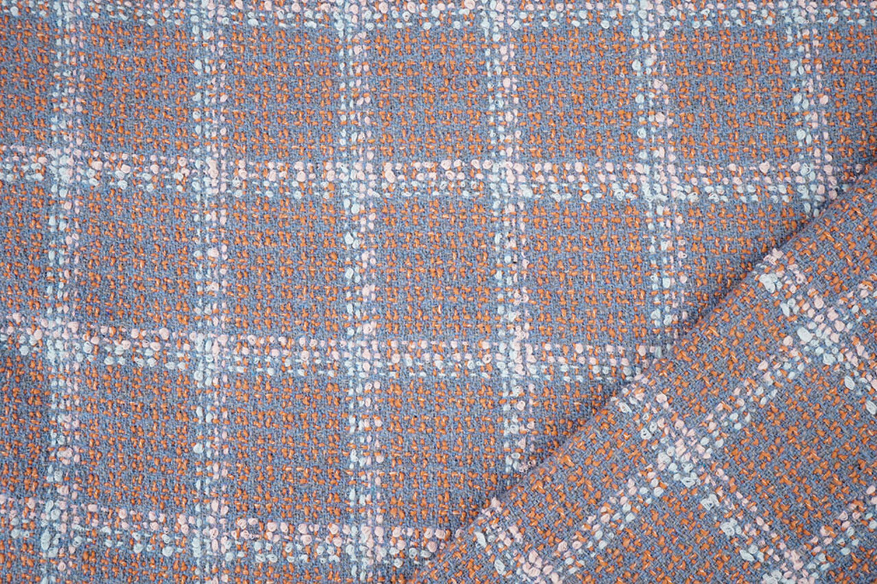 Woven Woolen Fabric Check Sorella Coral Woven Woolen Fabric Check Sorella Coral