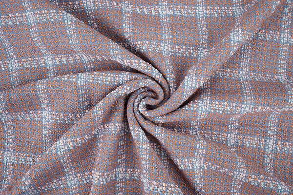 Woven Woolen Fabric Check Sorella Coral Woven Woolen Fabric Check Sorella Coral