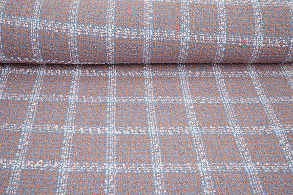 Woven Woolen Fabric Check Sorella Coral Woven Woolen Fabric Check Sorella Coral