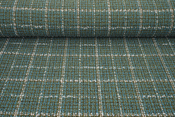 Woven Woolen Fabric Check Ravella Aqua Woven Woolen Fabric Check Ravella Aqua