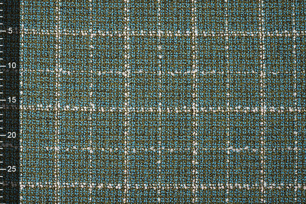 Gewebte Wollstoff Karo Ravella Aqua Gewebte Wollstoff Karo Ravella Aqua