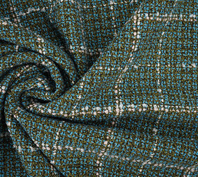 Gewebte Wollstoff Karo Ravella Aqua Gewebte Wollstoff Karo Ravella Aqua