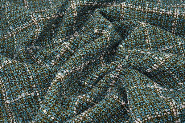 Woven Woolen Fabric Check Ravella Aqua Woven Woolen Fabric Check Ravella Aqua
