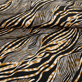 Feiner Crêpe Zebora Schwarz - Hellbraun Feiner Crêpe Zebora Schwarz - Hellbraun