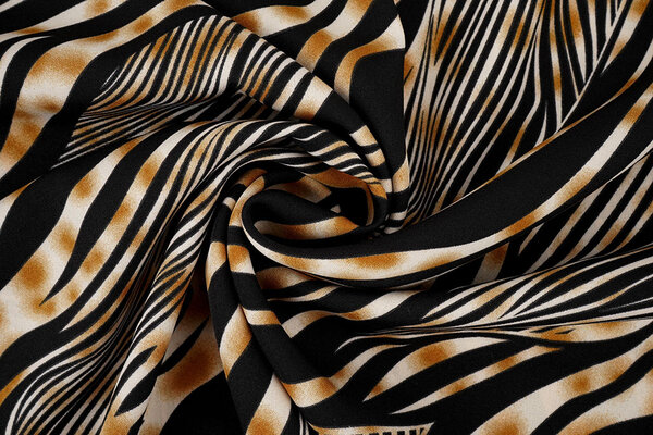 Feiner Crêpe Zebora Schwarz - Hellbraun Feiner Crêpe Zebora Schwarz - Hellbraun