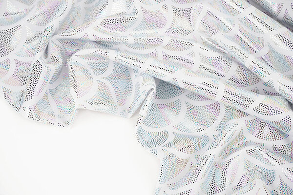 Lamé Mermaid Fantasy Pearlescent on White Lamé Mermaid Fantasy Pearlescent on White