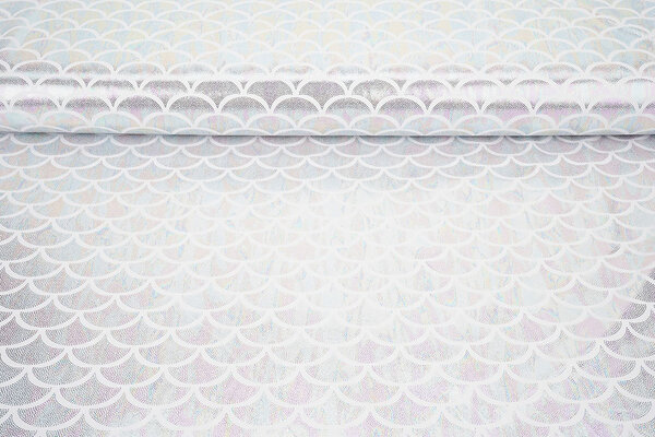 Lamé Mermaid Fantasy Pearlescent on White Lamé Mermaid Fantasy Pearlescent on White