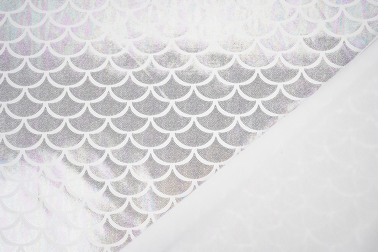 Lamé Mermaid Fantasy Pearlescent on White Lamé Mermaid Fantasy Pearlescent on White
