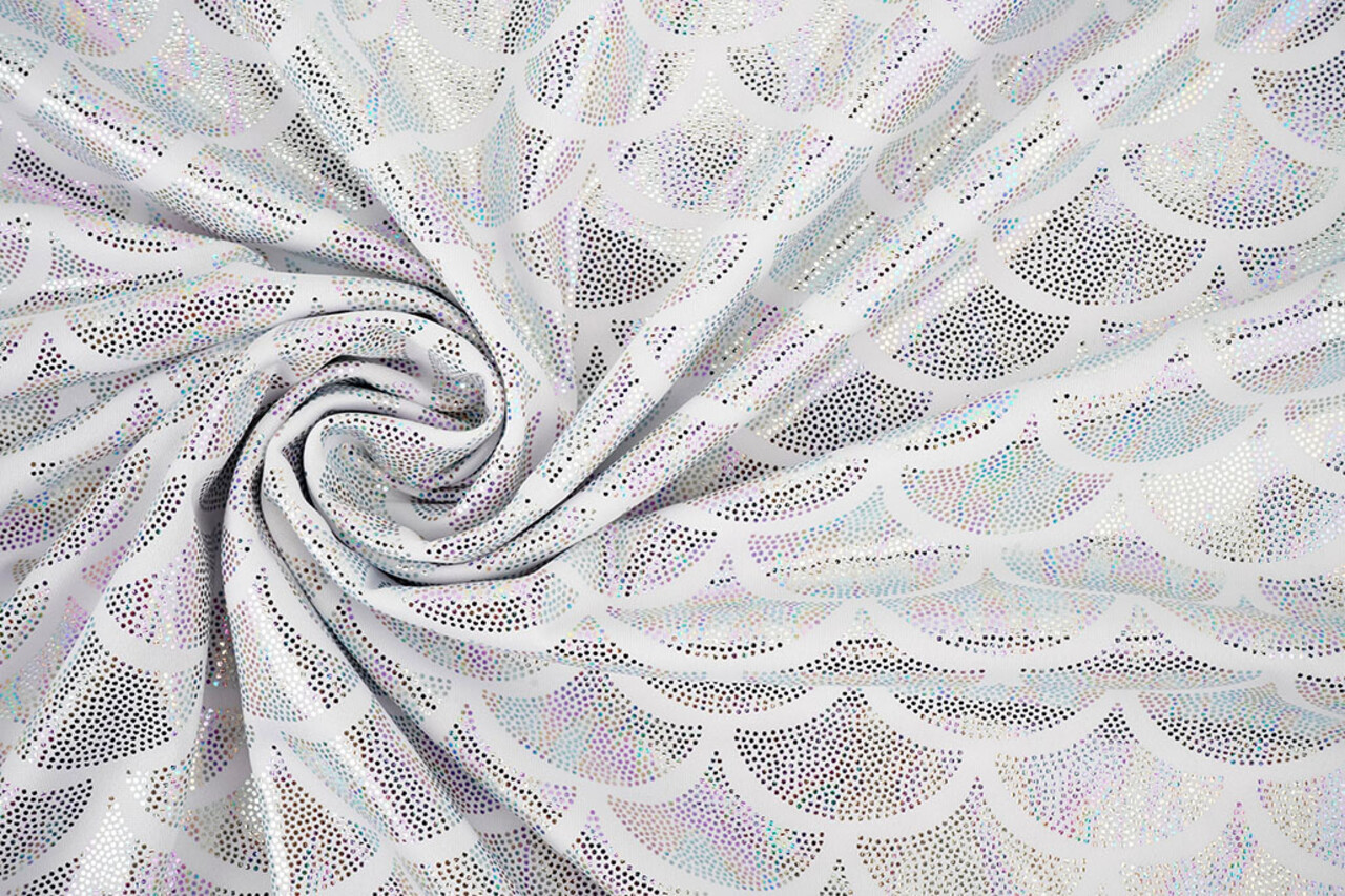 Lamé Mermaid Fantasy Pearlescent on White Lamé Mermaid Fantasy Pearlescent on White