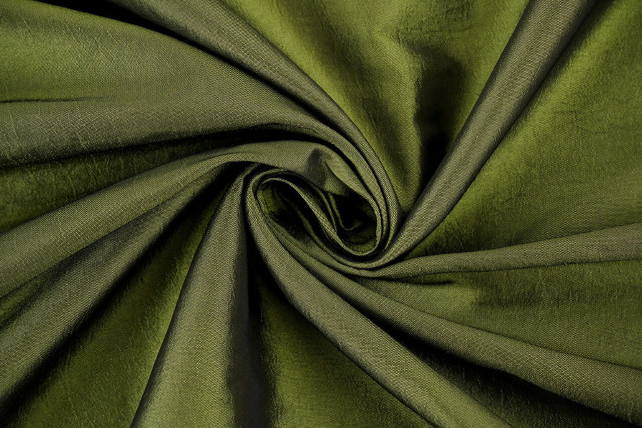 Crinkle TaftStoff Moosgrün