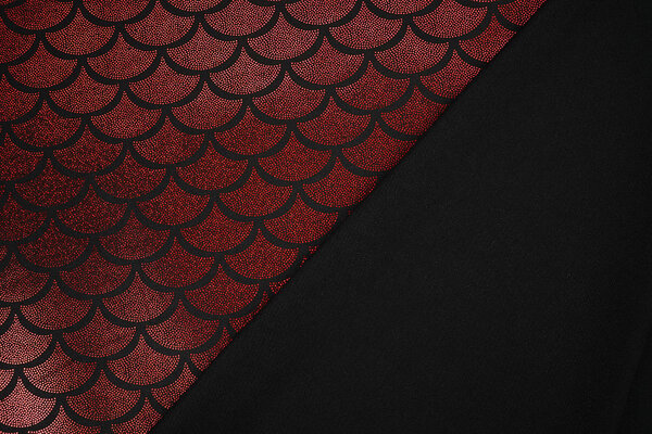 Lamé Mermaid Fantasy Red on Black Lamé Mermaid Fantasy Red on Black