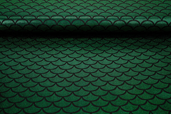 Lamé Mermaid Fantasy Vert sur Noir Lamé Mermaid Fantasy Vert sur Noir