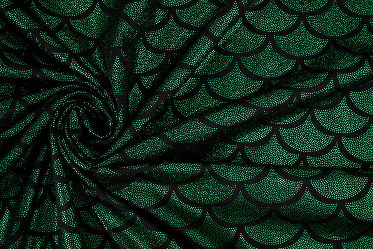 Lamé Mermaid Fantasy Groen op Zwart Lamé Mermaid Fantasy Groen op Zwart