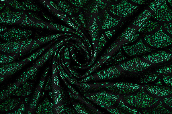 Lamé Mermaid Fantasy Green on Black Lamé Mermaid Fantasy Green on Black