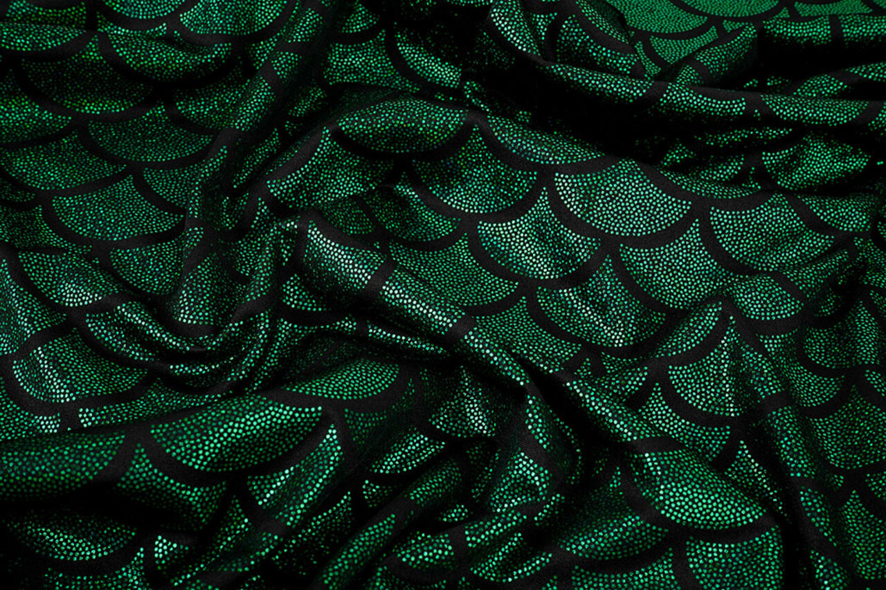 Lamé Mermaid Fantasy Green on Black Lamé Mermaid Fantasy Green on Black