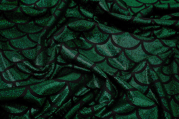 Lamé Mermaid Fantasy Groen op Zwart Lamé Mermaid Fantasy Groen op Zwart