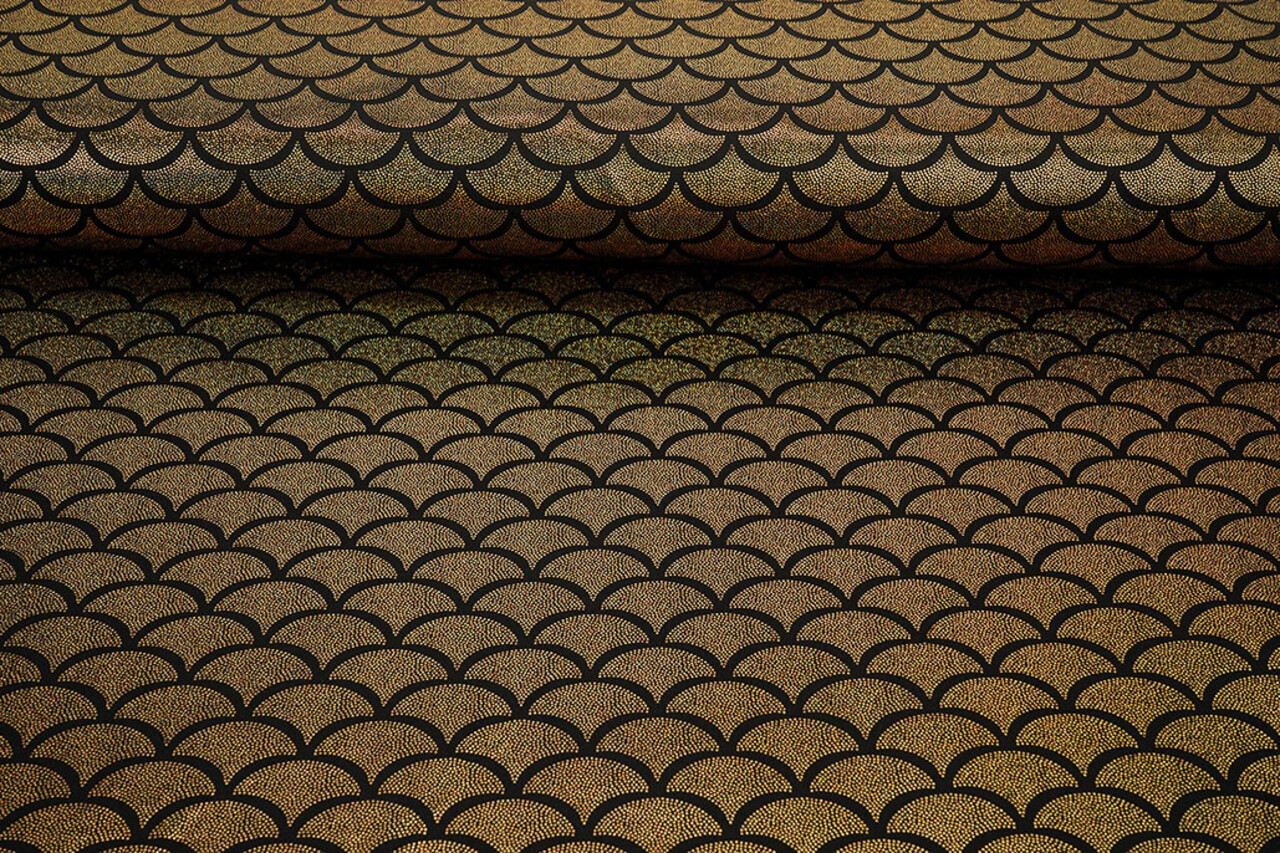 Lamé Mermaid Fantasy Or sur Noir