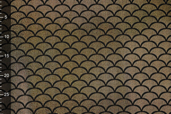 Folienjersey Mermaid Fantasy Gold auf Schwarz