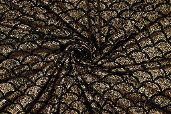 Lamé Mermaid Fantasy Gold on Black