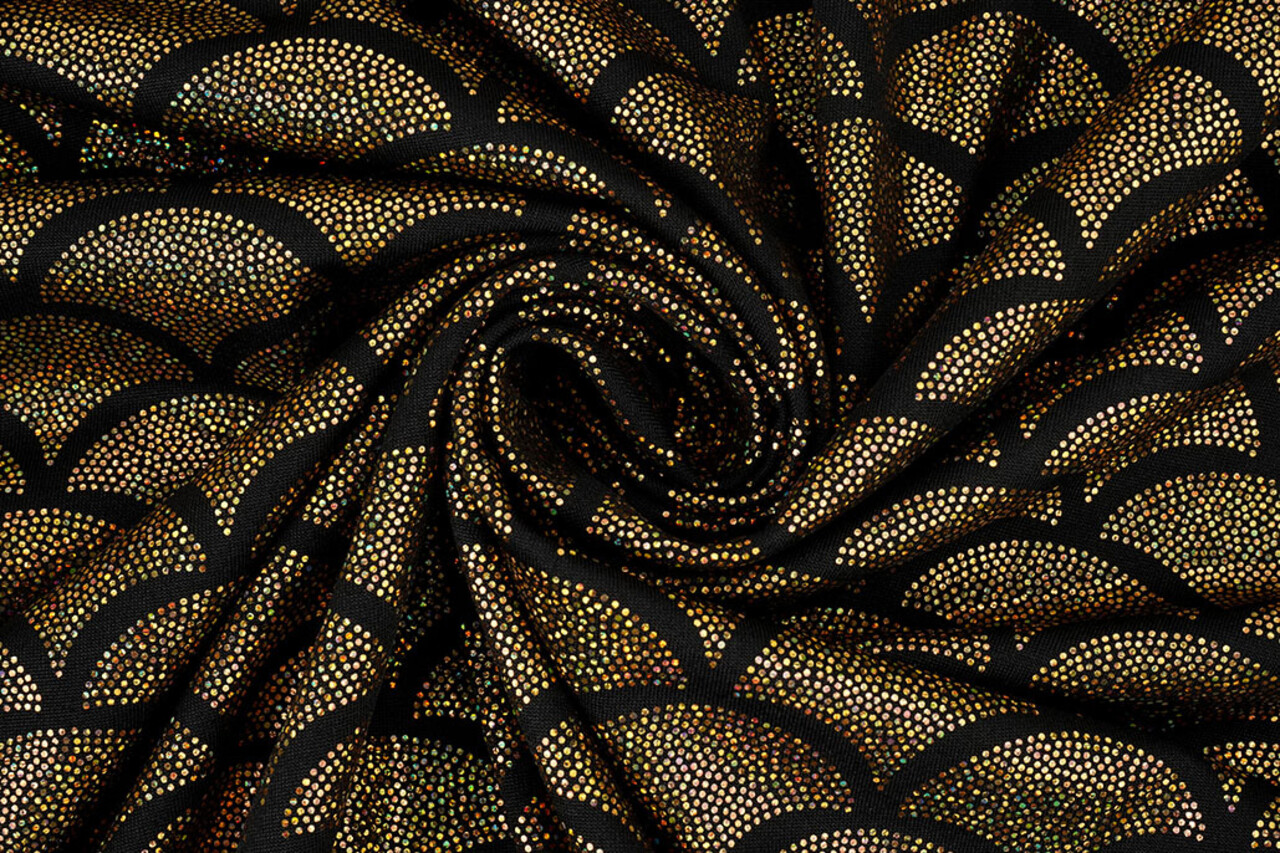 Lamé Mermaid Fantasy Gold on Black