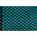 Lamé Mermaid Fantasy Aqua op Zwart Lamé Mermaid Fantasy Aqua op Zwart