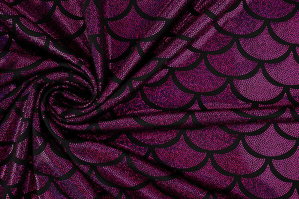 Lamé Mermaid Fantasy Cyclamen on Black Lamé Mermaid Fantasy Cyclamen on Black