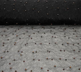 Fijne Glitter Tule met  Parels Zwart