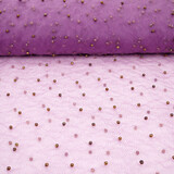 Tulle Fin à Paillettes avec Perles Violet