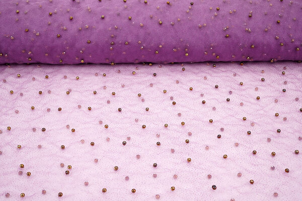Fijne Glitter Tule met Parels Paars Fijne Glitter Tule met Parels Paars