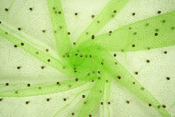 Feiner Glitzer Tüll mit Perlen Limettengrün Feiner Glitzer Tüll mit Perlen Limettengrün