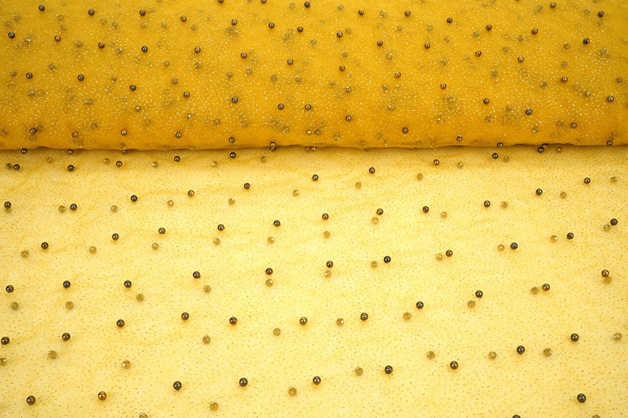 Fine Glitter Tulle con Perline Giallo