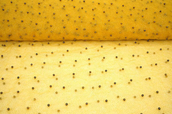 Tulle Fin à Paillettes avec Perles Jaune Tulle Fin à Paillettes avec Perles Jaune