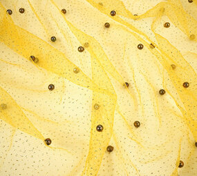 Fine Glitter Tulle con Perline Giallo