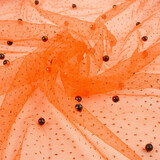 Fine Glitter Tulle with Pearls Orange