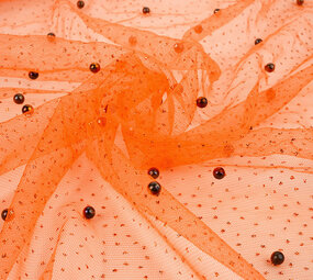 Fine Glitter Tulle con Perline Arancione Fine Glitter Tulle con Perline Arancione