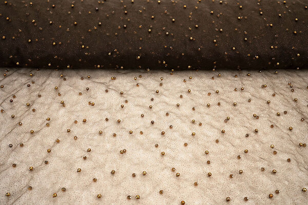 Tulle Fin à Paillettes avec Perles Marron Tulle Fin à Paillettes avec Perles Marron