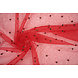 Fine Glitter Tulle con Perline Rosso Fine Glitter Tulle con Perline Rosso