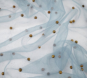Fina Purpurina Tul con Perlas Denim Fina Purpurina Tul con Perlas Denim