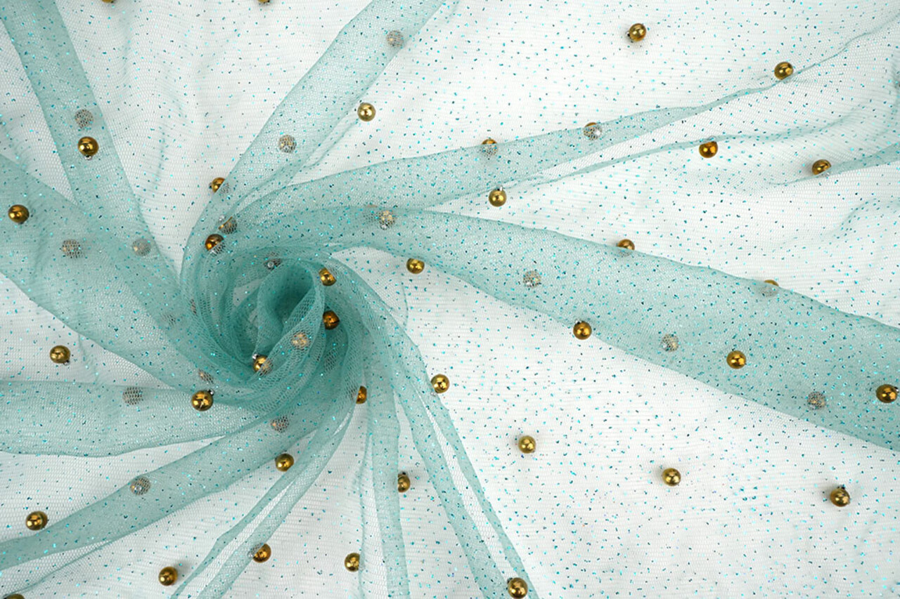 Fine Glitter Tulle con Perline Oceano Fine Glitter Tulle con Perline Oceano