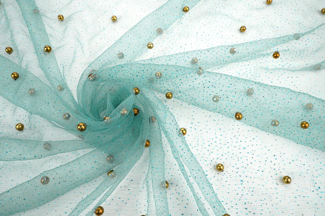 Fine Glitter Tulle con Perline Oceano Fine Glitter Tulle con Perline Oceano