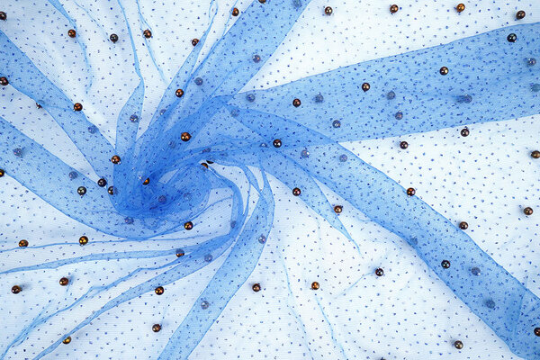 Fine Glitter Tulle with Pearls Royal Blue Fine Glitter Tulle with Pearls Royal Blue